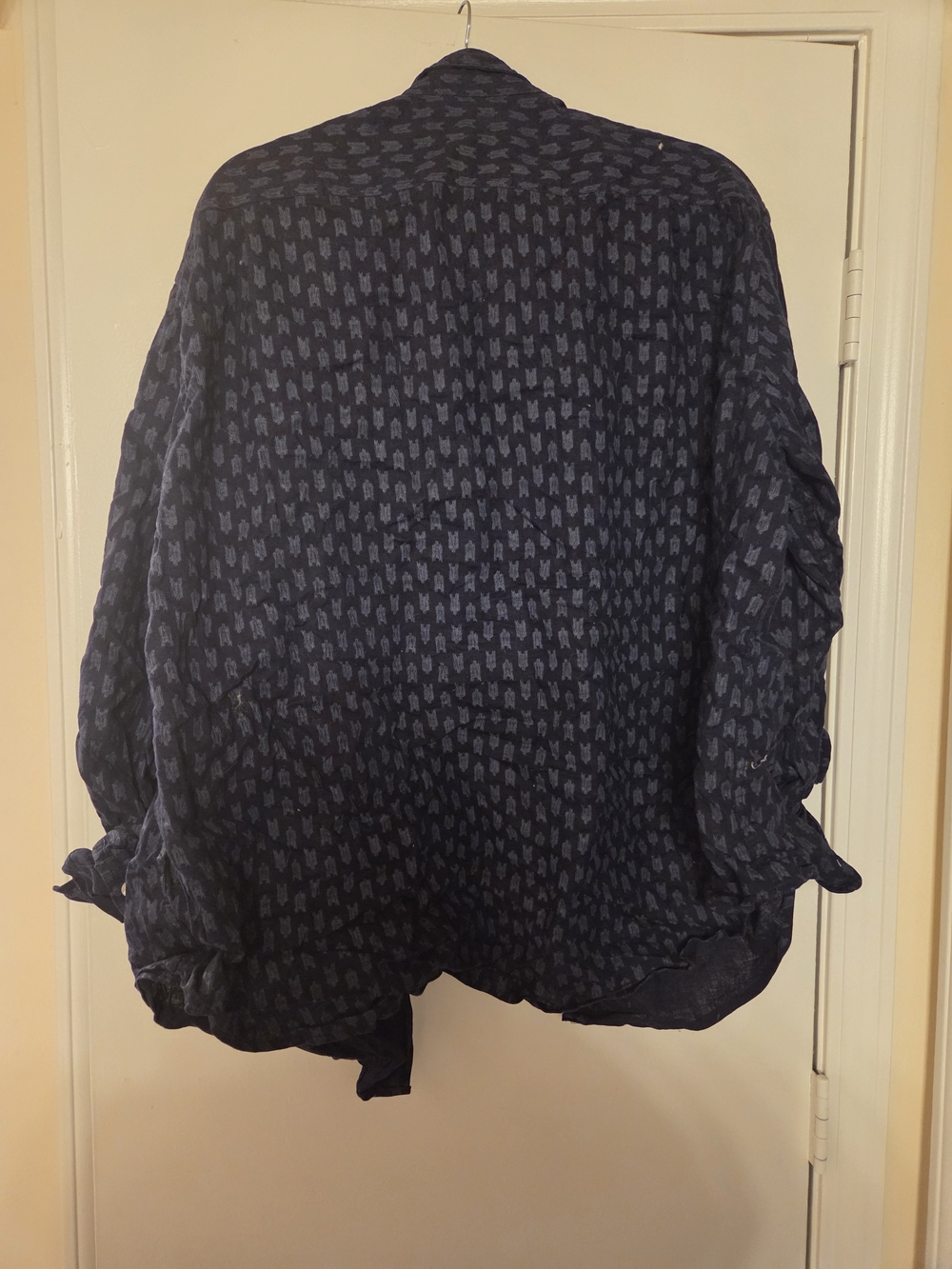 Merona Navy Blue Patterned Button Up - Picture 2 of 2